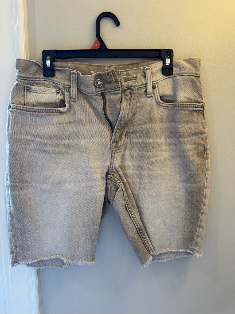 Men's Light Tan Denim Cutoff Shorts